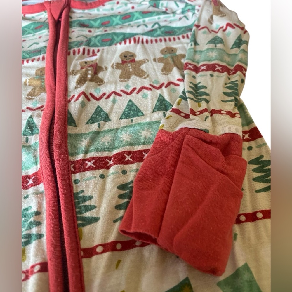 Little Sleepies Gingerbread Holiday Convertible Onesie 6-12 months - Picture 6 of 7